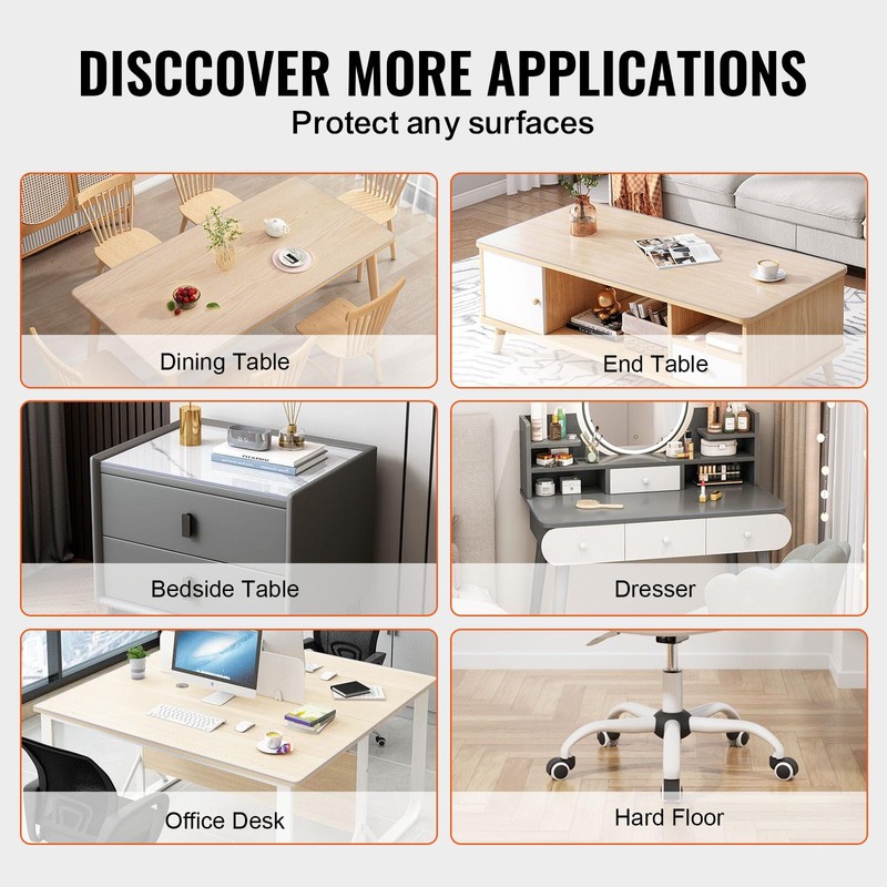 VEVOR Plastic Table Cover, 40 x 80 Inch 2.0 mm