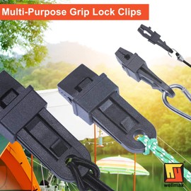 Wellmax Heavy Duty Tarp Clips 12 Pieces, Multi-Purpose Awning Clamps Set with Strong Lock Grip for Holding Up Tarp, Canopy, Sun Shade, and Pool Cover