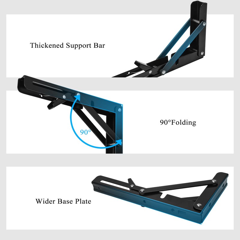Pack of 2 Folding Console Heavy Duty 250 mm Folding