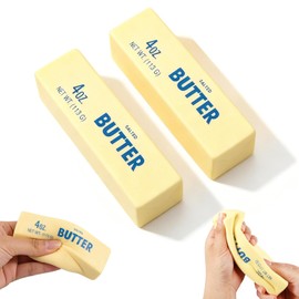 2-Pack Butter Squishy, Squeeze Toys Butter Slow Rising Squishy, Cute Desk Decor for Anxiety Relief – Ideal for Adults, Kids & Anxious People, for Office, School, Daily Use & Gift (Beige)