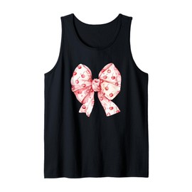 Pink Coquette Cherries Bows Aesthetic Cute Vintage Girlycore Tank Top