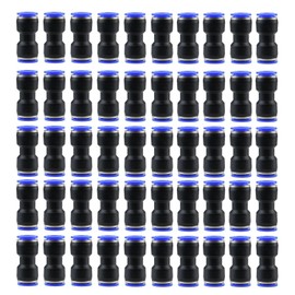 50 Pieces Pneumatic Fittings, 6Mm Pneumatic Connectors, Straight Butt Fittings, Hose Fittings, Compressed Air Fitting Tools