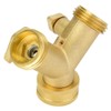 Fdit 3/4 Inch Double Outlet Brass Ball Valve Hose Connector