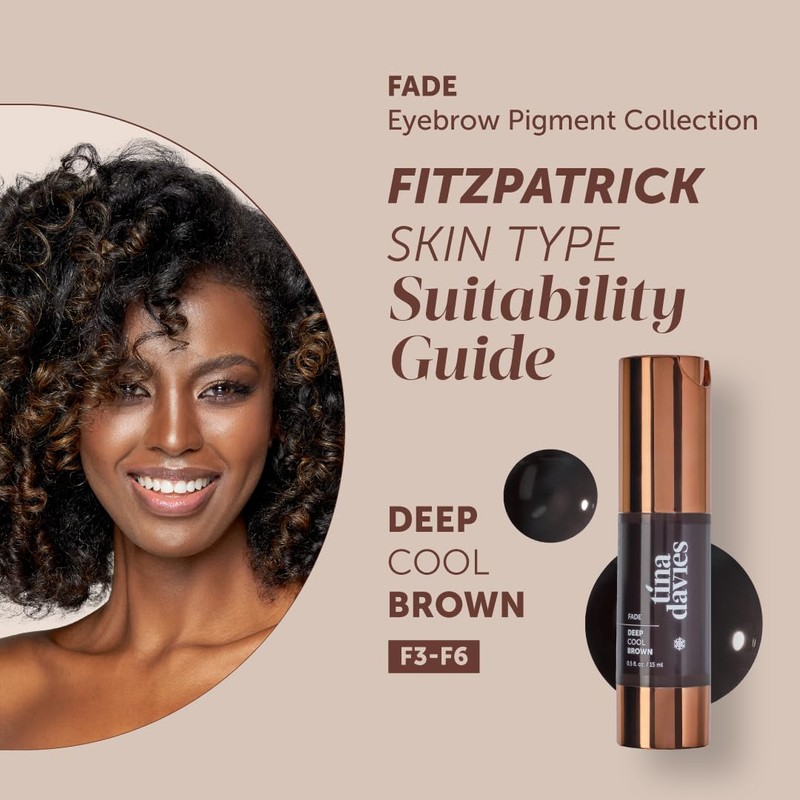 Tina Davies FADE Eyebrow Pigments, Deep Cool Brown 15ml