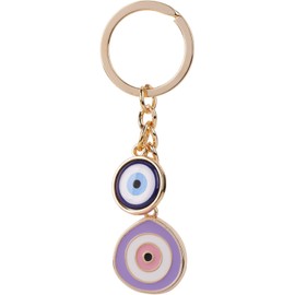 BCS - Llavero de mal de ojo, amuleto de buena suerte y protección - Llavero de coche, accesorios para mujer, Lila, 4 inches long