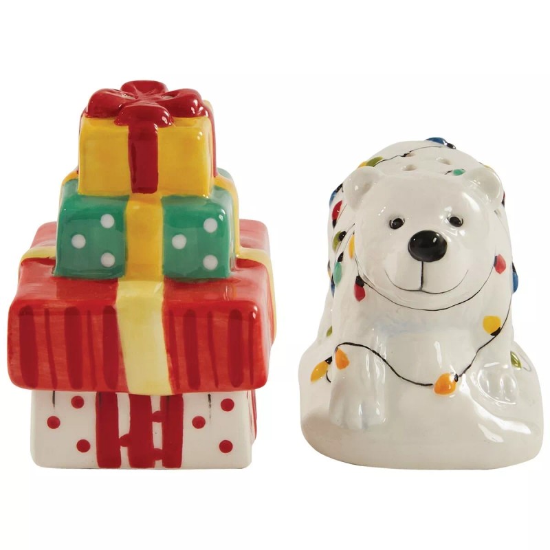 Park Designs Polar Bears Salt & Pepper Set Ceramic Christmas