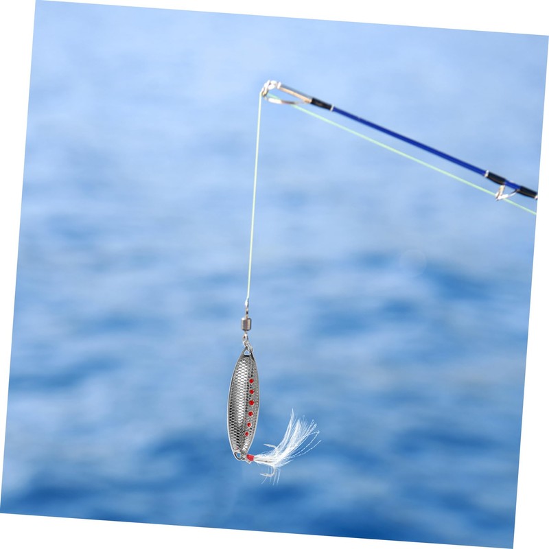 SUPVOX 5pcs Simulated Fishing Lure Fishing Baits Rotating Chicken Plume