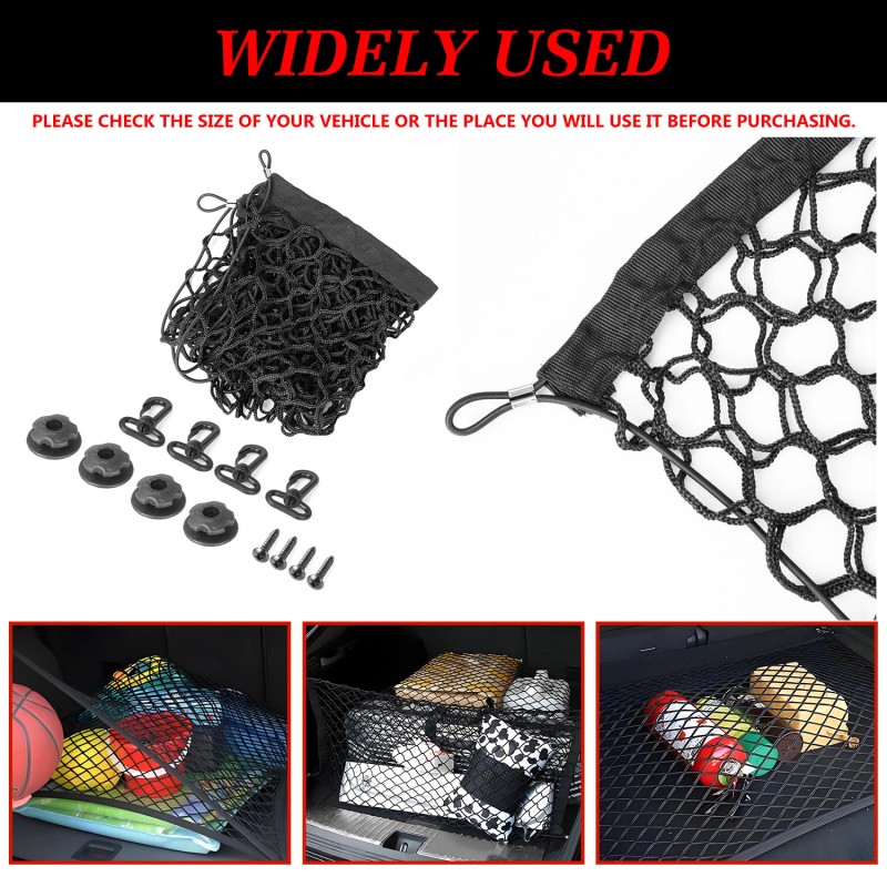 QUAYUB Rear Trunk Envelope Style Organizer Cargo Net for HYUNDAI