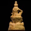 Kwan-yin 坐像 Luxury Natural Boxwood berkians Wooden Buddha Buddhist Art