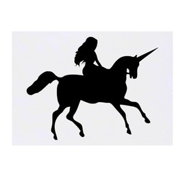 'Girl and Unicorn' Temporary Tattoo - Water Resistant, Skin-Safe, Non-Toxic Transfer (TO00075515)