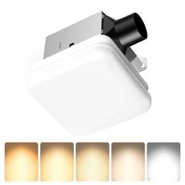 Consciot 50 CFM Bathroom Exhaust Fan with Light, Super Quiet 1.0 Sone, Suitable for mounting Hole 7.68 x 7.36 inches, 1000lm LED Light 5CCT Selectable & Nightlight, Bathroom Vent Fan for Ceiling