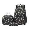 EKUIZAI 3Pcs Daisy Prints Backpack for Girls Bookbag set Primary