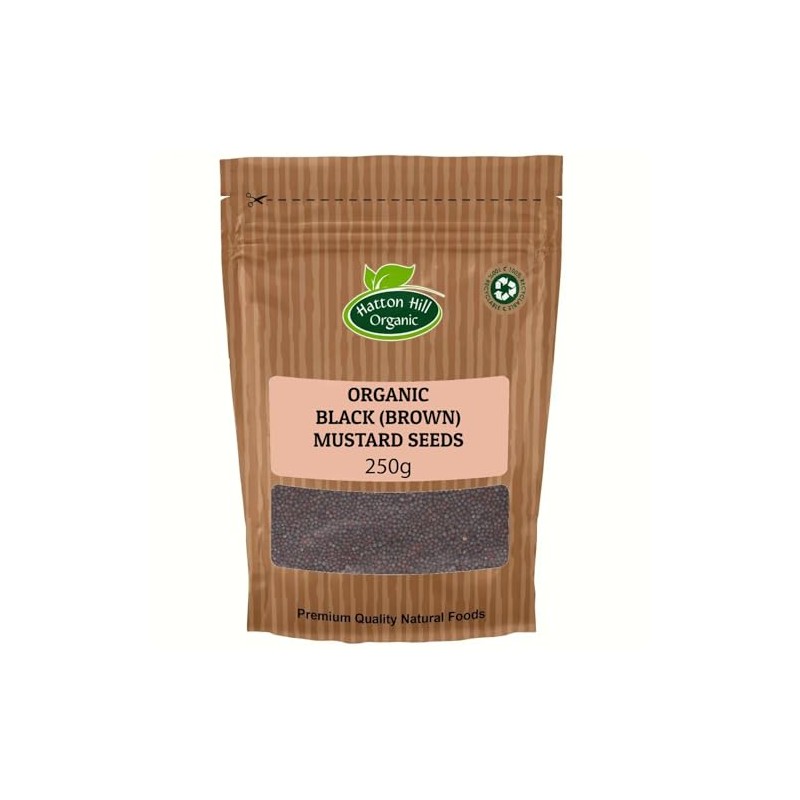 Organic Black (Brown) Mustard Seeds 250g by Hatton Hill Organic