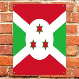 Burundi Customized Metal Signs Outdoor Hanging Backyard Signs Country Flag Patriotic Wall Decorations Aluminum Metal Sign for Bedroom Business Office 12x16in