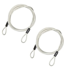 Beticam Bike Lock Cable 2mx2.5mm Double Loop Safety Cable Braided Stainless Steel Cable, Flexible Security Cable Luggage Lock, Security Wire Padlock for Scooter Bicycle Suitcase