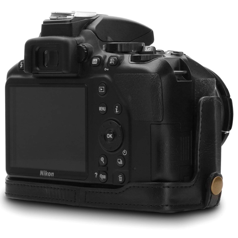 MegaGear MG1535 Nikon D3500 Ever Ready Kameratasche und Trageriemen, Leder,