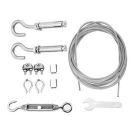 Outdoor Clothesline Stainless Steel Clothesline Wire Heavy Duty with Turnbuckle and Hooks (8m)