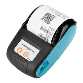 Impresora Térmica Portátil Bluetooth Inalámbrica para Facturas y Recibos POS PDV Receptor Portátil Inalámbrico Bluetooth Mini Impresora Soporte Pequeño y Ligero para Android, iOS y Windows(Azul)