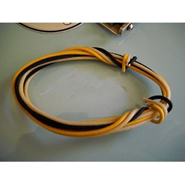 6 Feet (2-white/2-black/2-yellow) Gavitt Cloth-covered Pre-tinned 7-strand Pushback 22awg Vintage-style Guitar Wire