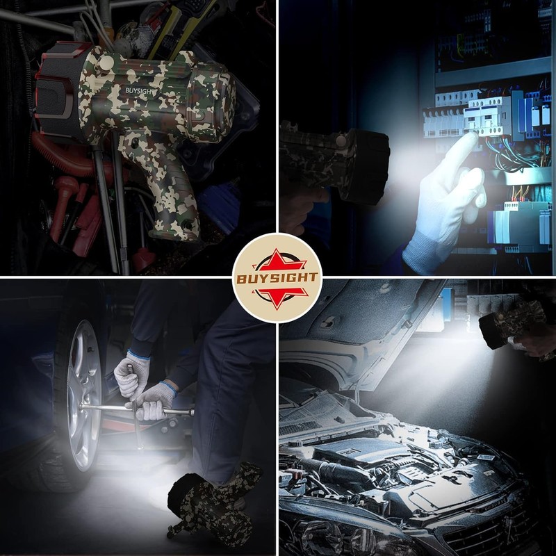 BUYSIGHT Rechargeable Spotlight Flashlight,1000,000 lumens Hand held Spotlight Waterproof Flashlight