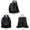 S-ZONE Leather Backpack Purses for Women Antitheft Rucksack Shoulder Bag