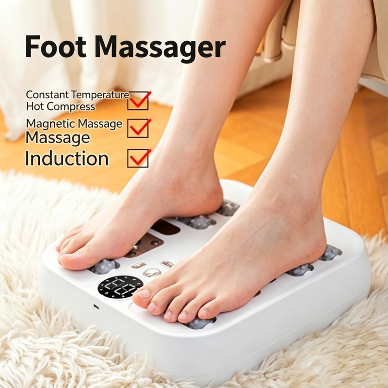 Electric Foot Massager – Up-Down Vibration & Heat Therapy White