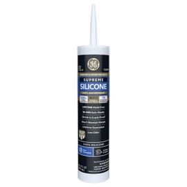 GE Supreme Silicone Caulk for Window & Door, Clear, 10.1 fl oz Cartridge, 1 Pack