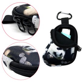 AMMKRO Neoprene Asthma Inhaler Holder, Protective Portable Travel Handy Holster, Lightweight Carrying Case with Carabiner Clip, Inhaler Not Included (Panda)