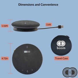 Boom Giro HD Bluetooth Conference Speaker | Noise Canceling Omnidirectional Microphone with 360-Degree Voice Pickup for Conference Room Speakerphone | Conference USB Speakerphone Bluetooth Microphone