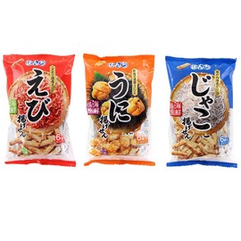 Kaisen Agesen Assortment 2.5oz 3Types Japanese Fried Rice Cracker Bonchi Ninjapo