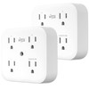 KMC Smart Tap Mini 2-Pack, 4-Outlet Wall Mounted Plug Adapter,