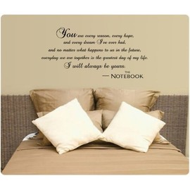 36" I Will Always Be Yours Wall Decal Sticker The Notebook You Are Every Reason Hope Dream I've Ever Had No Matter What Happens To Us In Future Every Day We Are Together Is The Greatest Day Of My Life