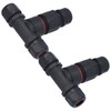2Pcs 3 Way Junction Box Waterproof T Shape Cord Connector