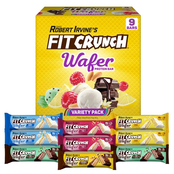 Fit Crunch FITCRUNCH Wafer Protein Bars, 16g of Protein &