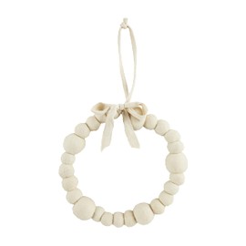 Mud Pie White Felt Pom Ball Wreath, 15" Dia