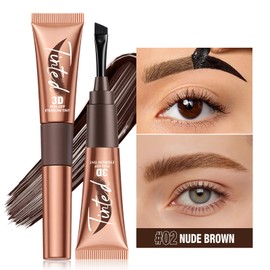 Tattoo Brow Tint Peel Off, Eyebrow Gel Tint, Semi-Permanent Colour Eyebrow Dye,Lasts Up To 3 Days, Waterproof Long-Lasting Natural Eye Brow Makeup for Women Girls (02#NUDE BROWN)