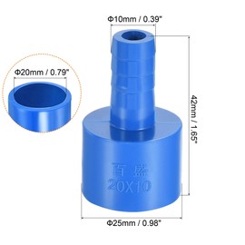 sourcing map PVC Pipe Fitting 10 mm with Barb x 20 mm Inner Diameter Pin Straight Pipe Adapter Hose Quick Coupling Blue Pack of 2
