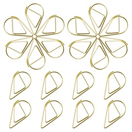 Chudian 150 Pieces Water Drop Paper Clips, Metal Paper Clips Clamps Golden Droplet Paper Clips Teardrop Paper Clips for Books Photos Posters Notes(15 * 25mm)