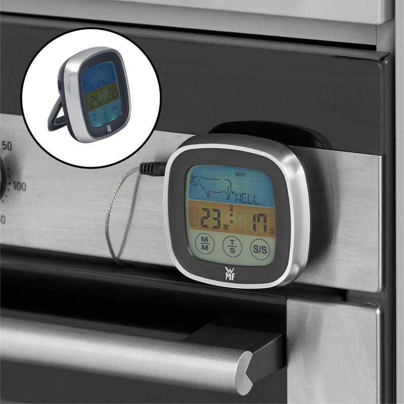 WMF BBQ digital thermometer, grill thermometer with 5 cooking levels,