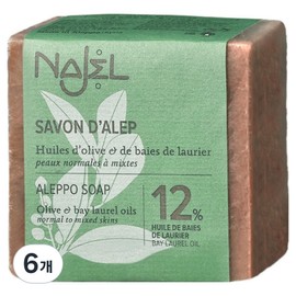 Nagel (France) Laurel Oil 12% Pore Cleansing Aleppo Soap, 6 pieces, 200g / 나젤 (프랑스) 월계수 오일 12% 모공 클렌징 알레포 비누, 6개, 200g