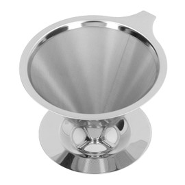 Pour Over Coffee Dripper, 1-6 Cup Stainless Steel Slow Drip Reusable Coffee Filter Brewer for Drinking