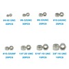 HVAZI #4-40#6-32#8-32#10-24#10-32 1/4"-20 5/16"-18 3/8"-16 Stainless Steel Nylon-Insert Locknuts Assortment