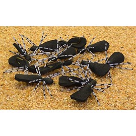 1 Dozen Foam Spider Flies for Fly Fishing for Bass, Trout, Blue Gill and More (Black)