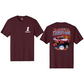 Checkered Flag Sports Ross Chastain #1 NASCAR 2025 Red Apple Car Scheme Maroon Shirt (US, Alpha, Large, Regular, Regular, Maroon)