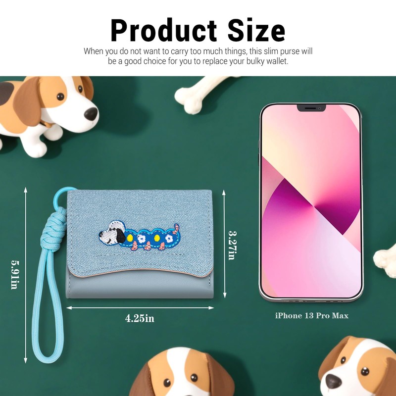 YINHEXI Cute Dog Wallet for Women Small RFID Blocking Keychain