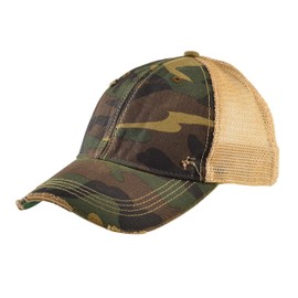 Gritty Bull Vintage Distressed Baseball Cap – Unstructured Fit Adjustable Snapback Hat for Men & Women Army Camo