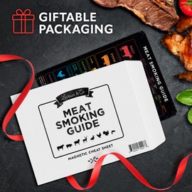 Levain & Co Meat Temperature Magnet & BBQ Smoker Guide - Pellet Smoker & Traeger Accessories - Wood, Time, & Temp - BBQ Accessories - Grilling Gifts for Men