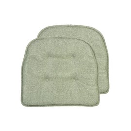 Klear Vu Omega Non-Slip Universal Chair Cushions for Dining Room, Kitchen and Office Use, U-Shaped Skid-Proof Seat Pad, 15x16 Inches 2 Pack Slub Cedalon 2 Count