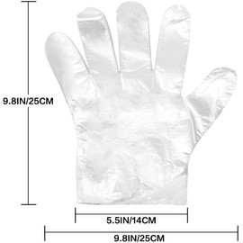 300PCS Disposable Plastic Gloves, Latex Free Powder Free Clear Polyethylene Hand Gloves Non-Sterile for Cleaning- Cooking, Hair Coloring, Dishwashing, Food Handling, Large