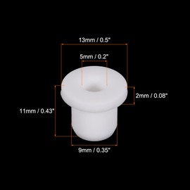 sourcing map Pack of 10 T Type Rubber Eyelet Mounting Diameter 9 mm 0.5 Inch AD 0.2 Inch ID (13 x 5 x 11 mm) Seal Protection Flexible Hole Plug for Cable Cable White
